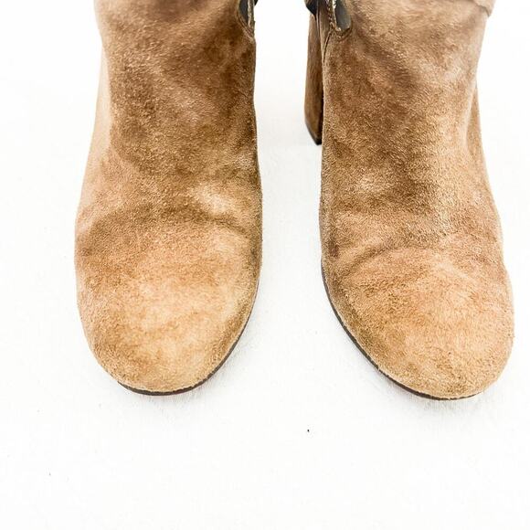 ASH Famous Suede Leather Cross Strap Heeled Ankle Boots Size 37 - Picture 7 of 8